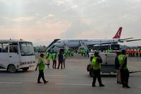 Turkish Airlines flight catches fire