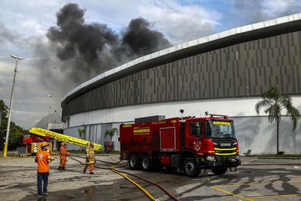 Rio's Olympic velodrome catches fire