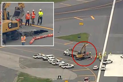 Sinkhole closes LaGuardia runway