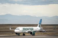 Frontier plane hits runway pedestrian