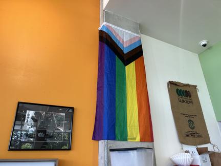 Philz Coffee Pride flag reversal