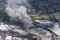 Warburtons factory fire in Burnley
