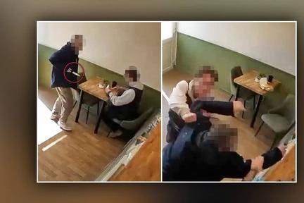 Bolton café stabbing caught on CCTV