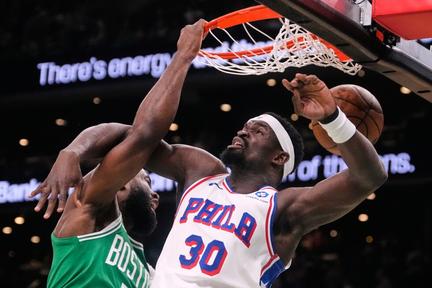 76ers stun Celtics to tie series