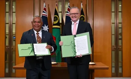 Australia, Vanuatu Sign Pact Barring Foreign Military Bases